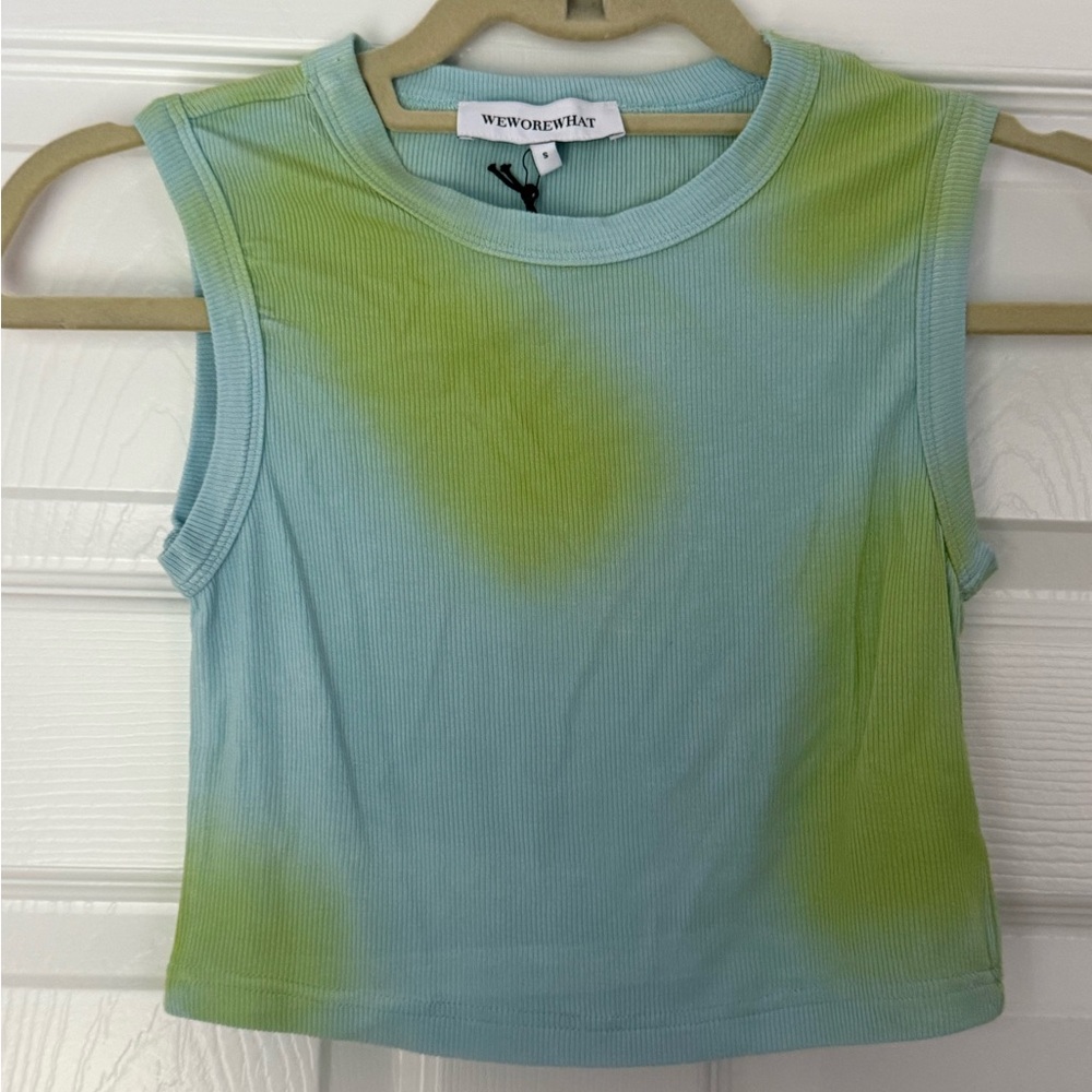 WeWoreWhat Blue and Green Sleeveless Crop